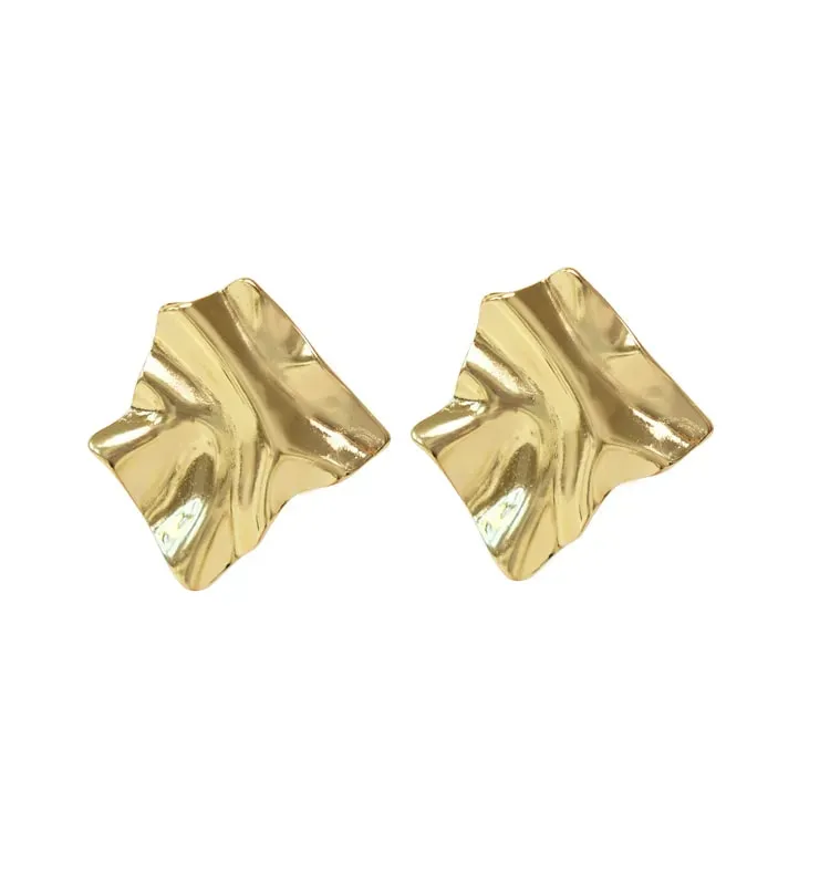 Wos Up Ann øreringe guld asymmetriske 3,5 cm