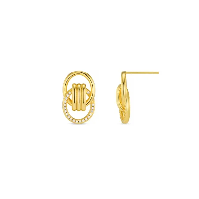 Orelia Interlocking Halo Pavé øreringe guld