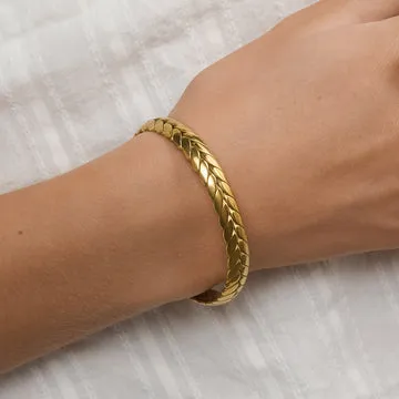 Timi of Sweden Silje flettet armring justerbar forgyldt