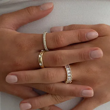 TIMI OF SWEDEN Nandi ring forgyldt med zirkonia str 17