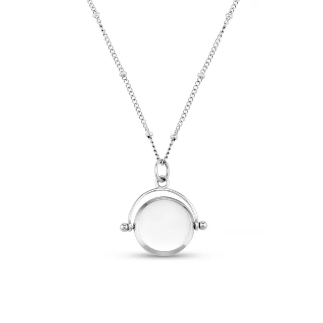 Orelia LUXE Faceted Disc Spinner halskæde sølv