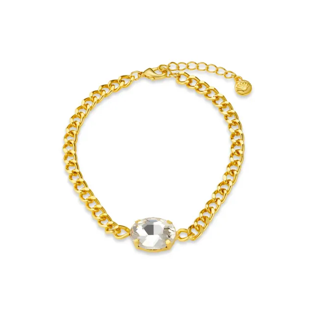 Orelia Stationed Crystal Chain armbånd guld med krystal