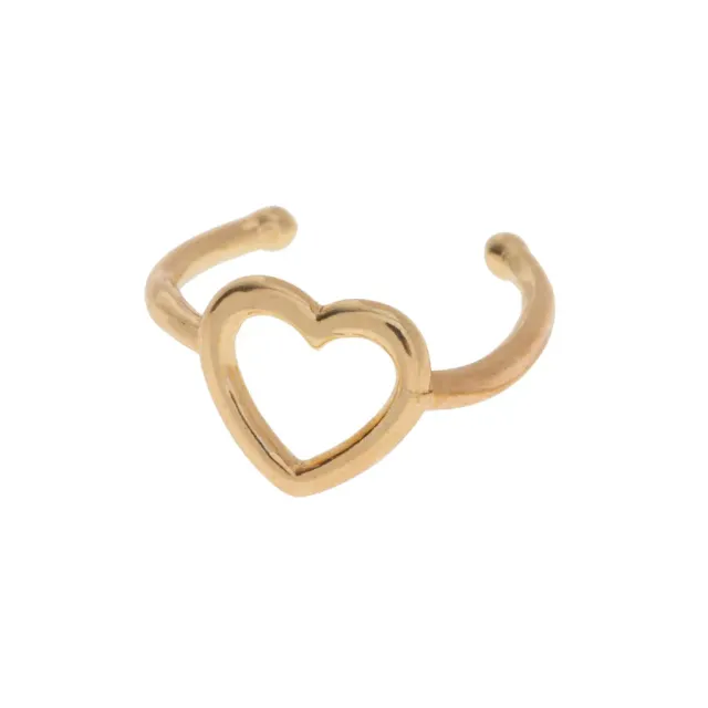 TIMI OF SWEDEN Sarah Heart Outline ear cuff forgyldt