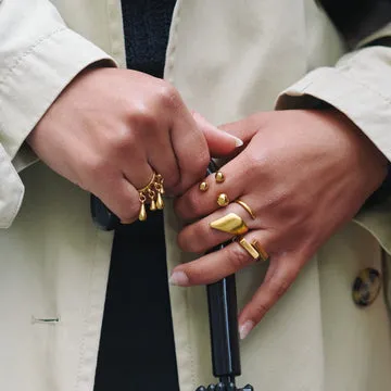 Timi of Sweden Ida Metal Bead ring stål guld 10 mm