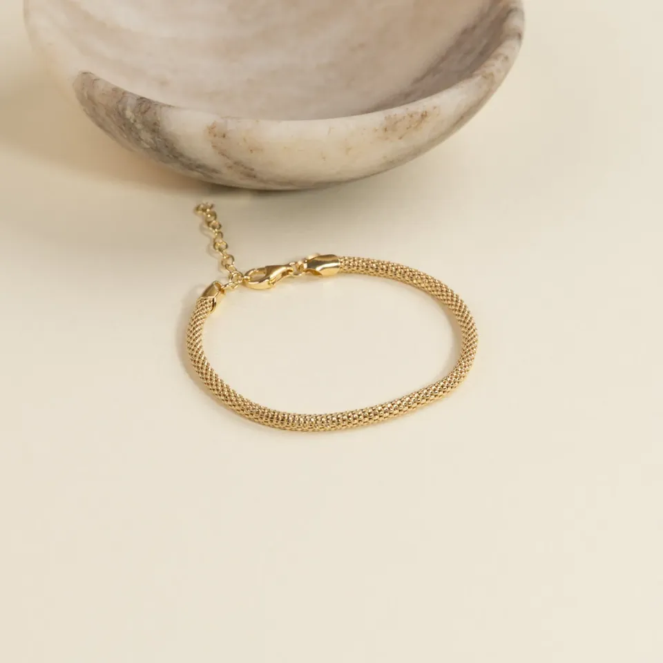 Sisi Copenhagen Sylvia Golden armbånd forgyldt flettet 16 cm