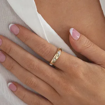 TIMI OF SWEDEN Nandi ring forgyldt med zirkonia str 17