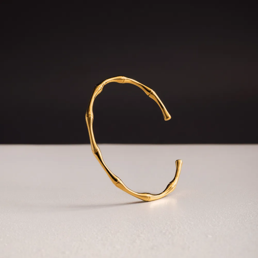 Orelia LUXE Polished Bamboo Open armbånd bangle guld