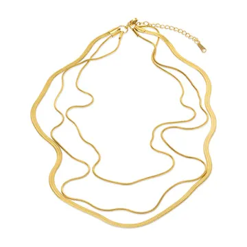 TIMI OF SWEDEN Matilde Triple Chain halskæde 40+5 cm