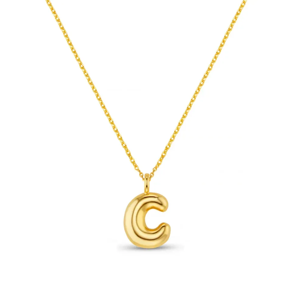 Orelia C Bubble Initial halskæde guld