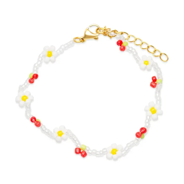 TIMI OF SWEDEN Lovis Cherry Flower armbånd perler