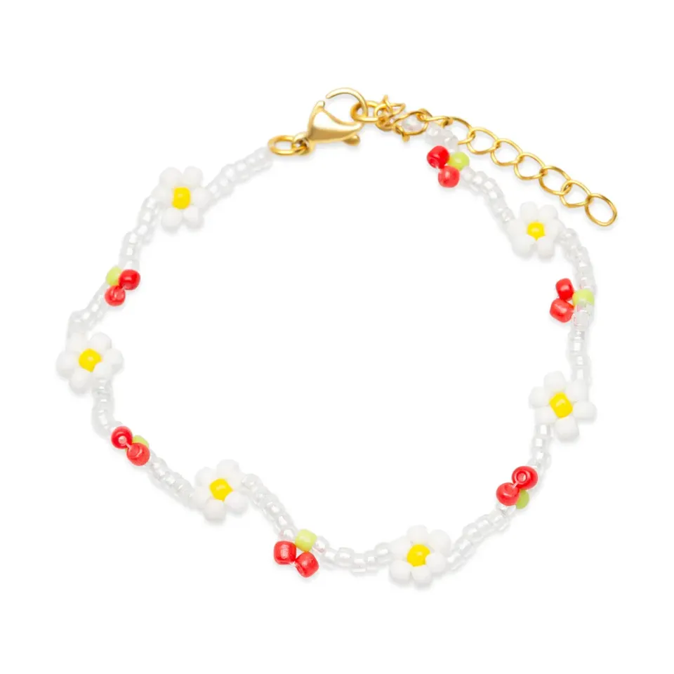 TIMI OF SWEDEN Lovis Cherry Flower armbånd perler