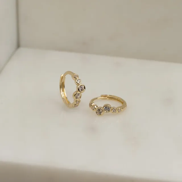 Sisi Copenhagen Mille Crystal creoler guld 13 mm