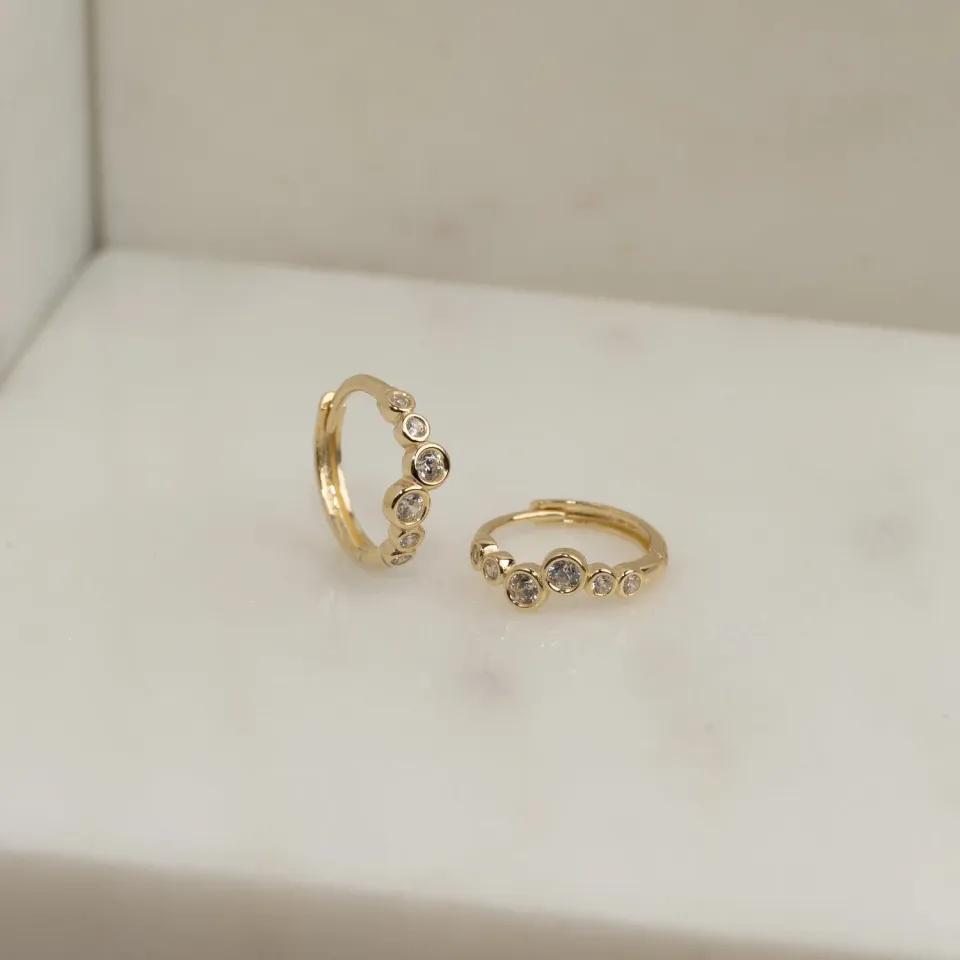 Sisi Copenhagen Mille Crystal creoler guld 13 mm