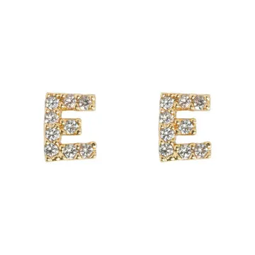 TIMI OF SWEDEN Crystal Letter stud u00f8reringe forgyldt krystal