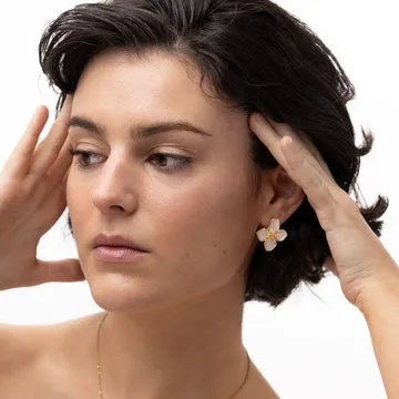 TIMI OF SWEDEN Alora Flower stud øreringe forgyldt