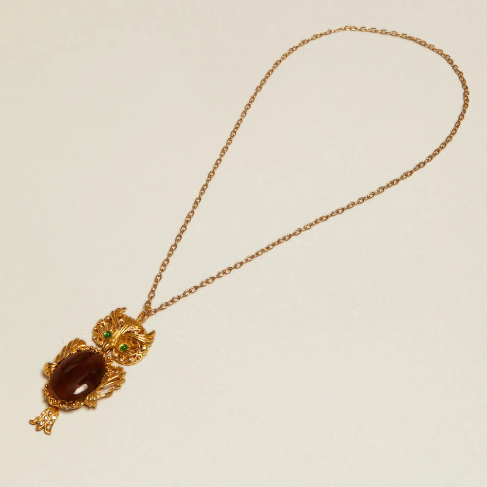 Orelia Vintage Tiger's Eye Owl halskæde tigerøje ugle