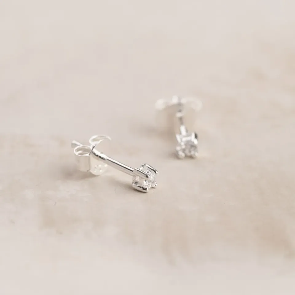 Sisi Copenhagen Ena 2mm ørestikker sølv par zirkon