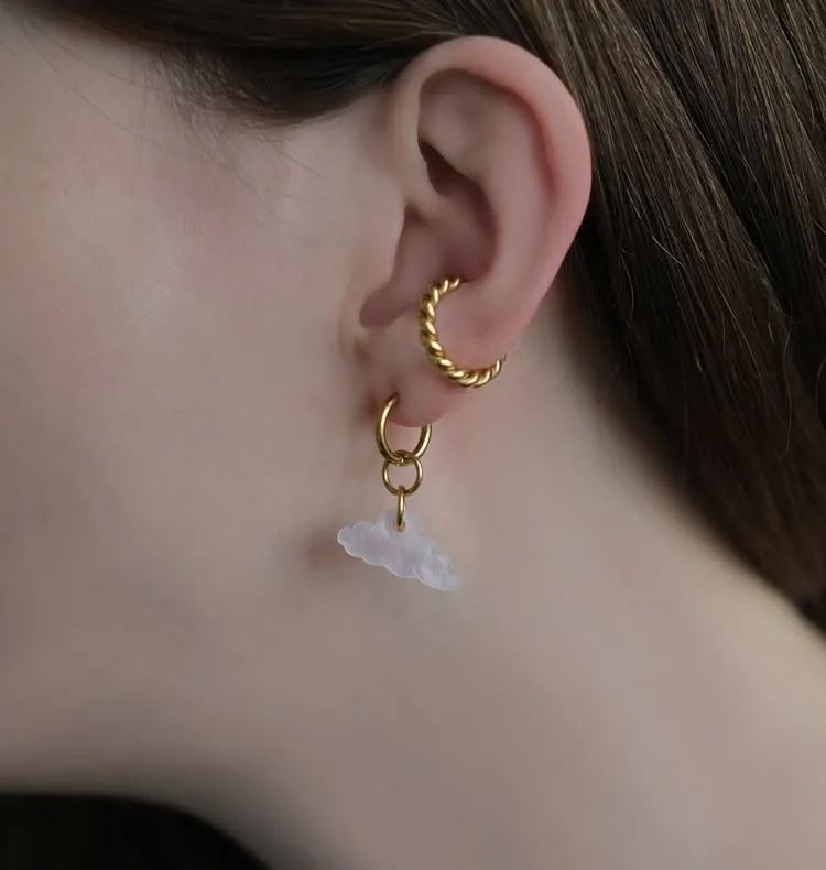 Wos Swirl ear cuff forgyldt stål