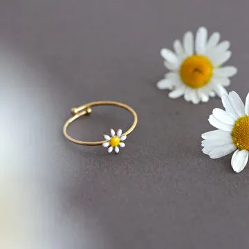 TIMI OF SWEDEN Doris Daisy ring rustfrit stål guld emalje
