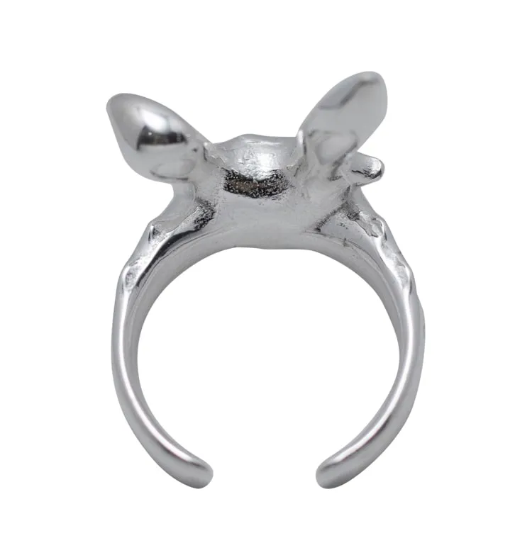 Wos Bunny ring sølv zirkonhjerte