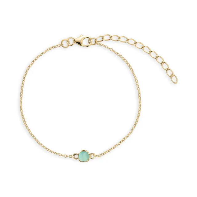 Bykjaergaard Glory armbånd forgyldt med aqua kalcedon
