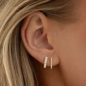 TIMI OF SWEDEN Essie Pearl Hoop øreringe 22 mm guld