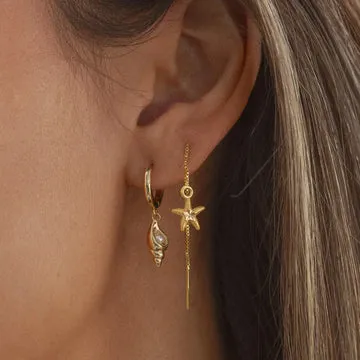 TIMI OF SWEDEN Signe starfish kædeøreringe guld forgyldt