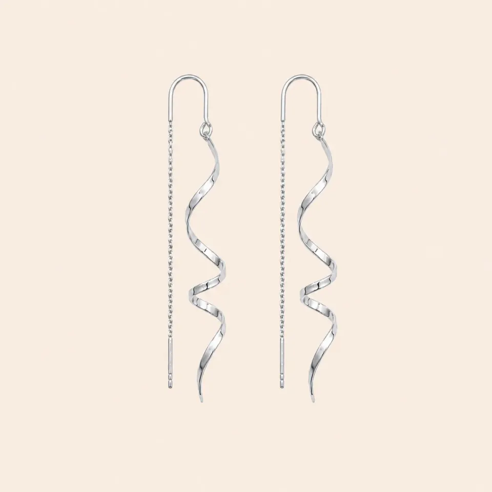 Lulo Jewelry Wave Strings øreringe 925S sølv