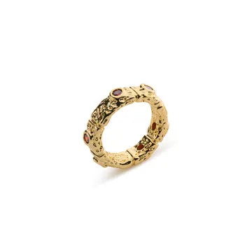 TIMI OF SWEDEN Camille ring rød krystal guld