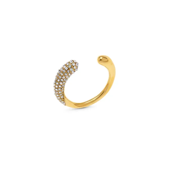 TIMI OF SWEDEN Tolouse Open Crystal Ring ring guld justerbar