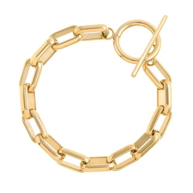 Orelia LUXE Rectangle Link T-Bar armbånd forgyldt