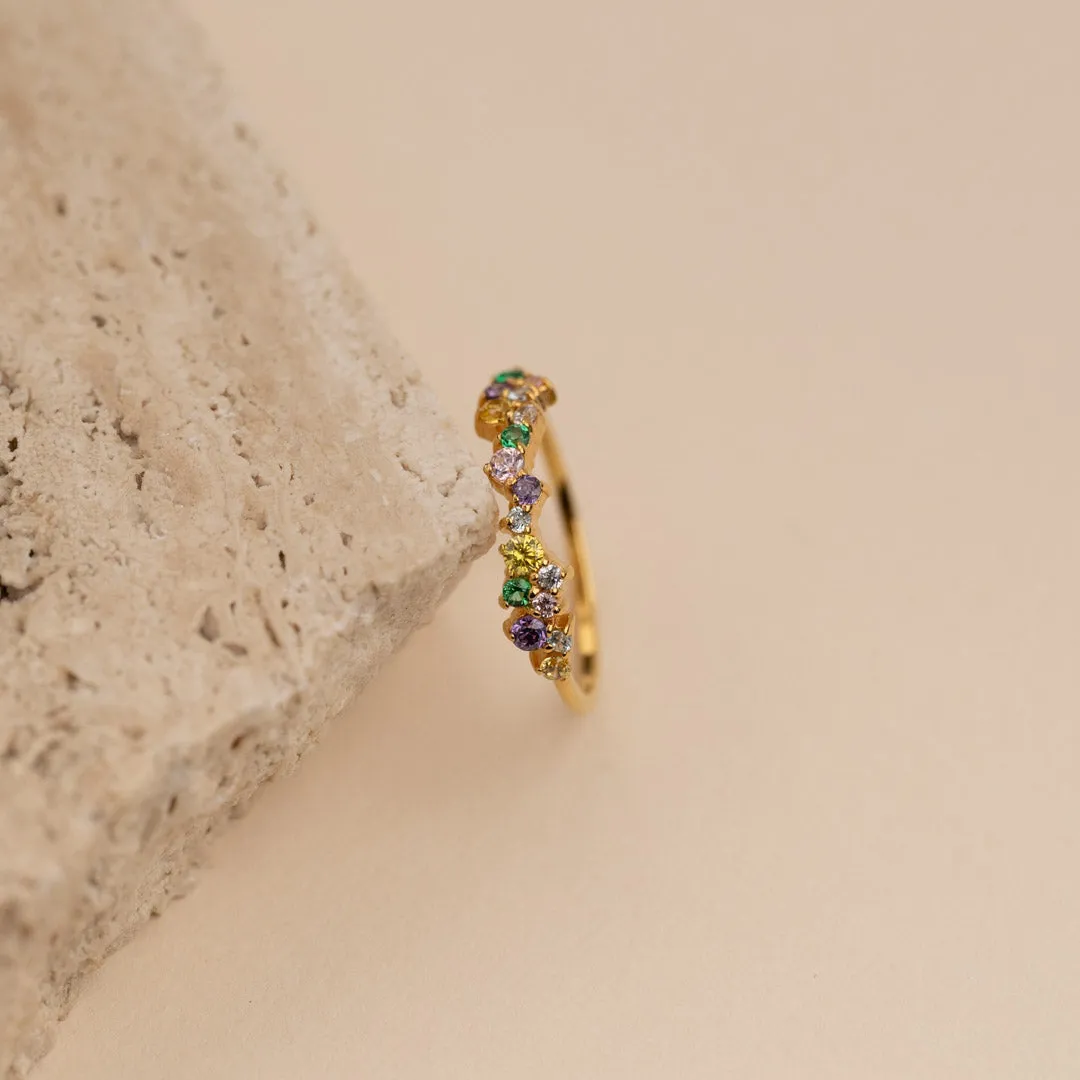 Sisi Copenhagen Clair Rainbow forgyldt ring med zirkonia