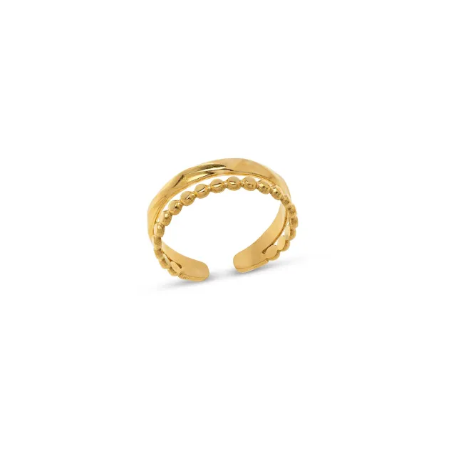 TIMI OF SWEDEN Polly duo ring guld justerbar