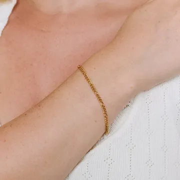 TIMI OF SWEDEN Hedda chain armbånd guld 17+3 cm