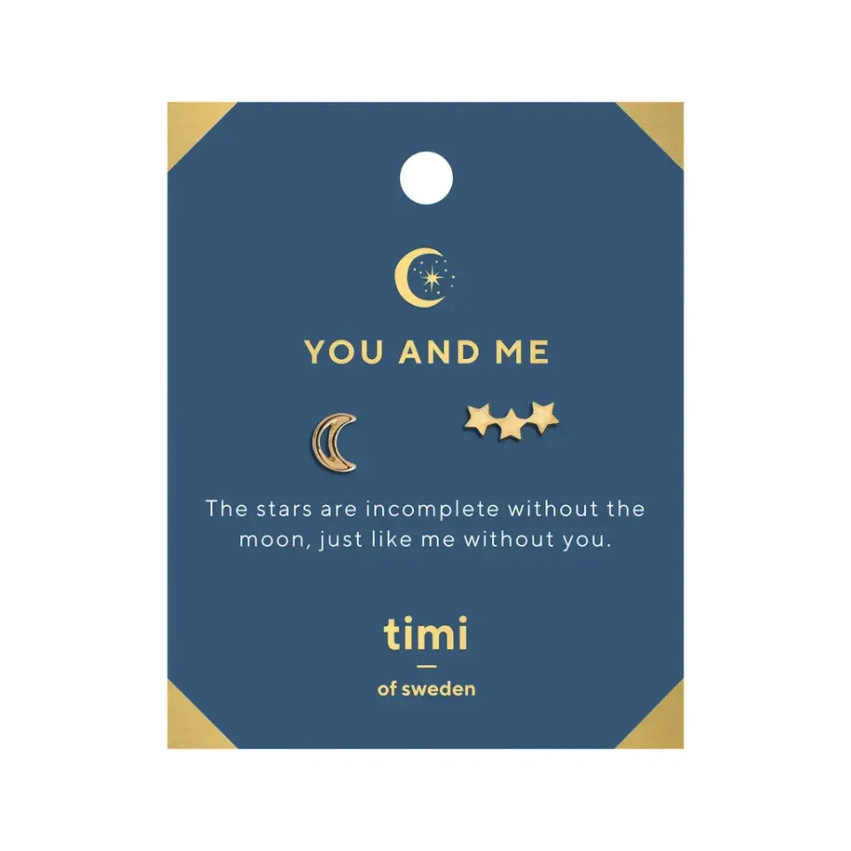Timi of Sweden You and Me øreringe måne stjerne