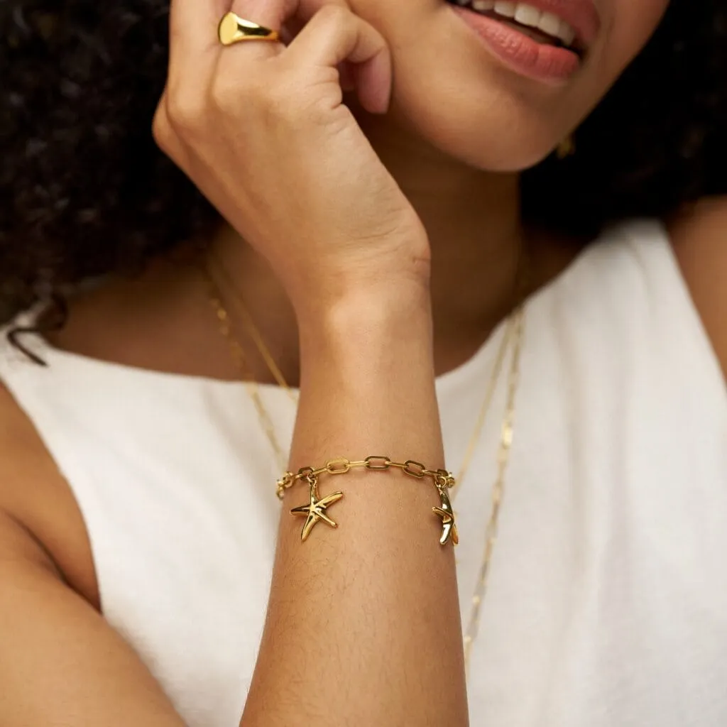 Orelia Luxe Starfish Charm armbånd guld vandtæt