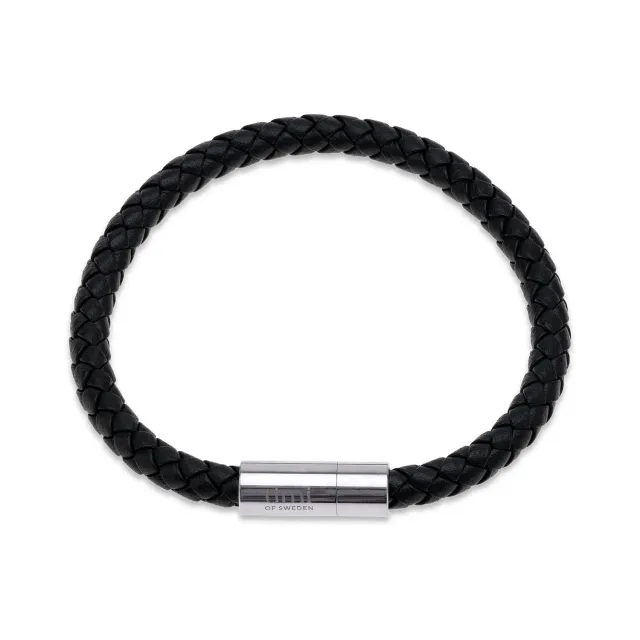 TIMI OF SWEDEN Oliver læderarmbånd rustfrit stål 21,5 cm