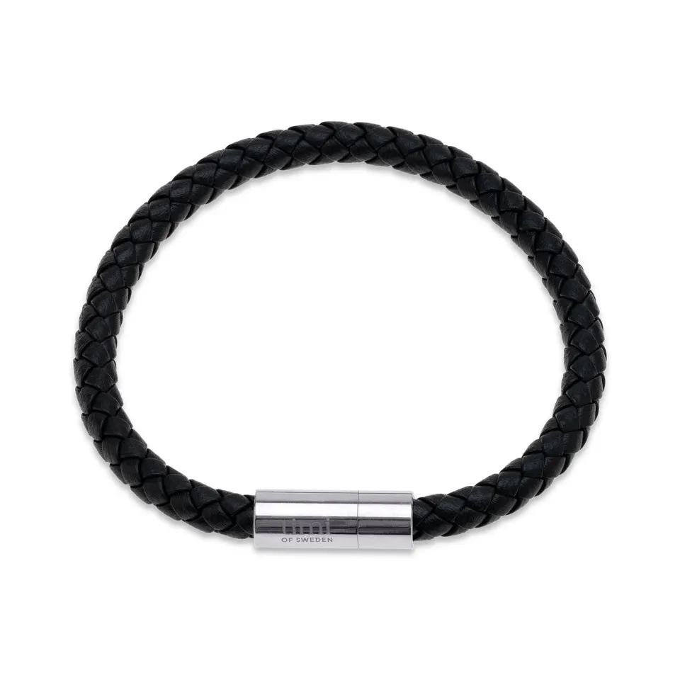 TIMI OF SWEDEN Oliver læderarmbånd rustfrit stål 21,5 cm