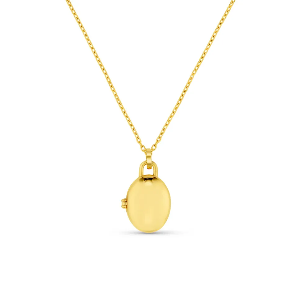 Orelia LUXE Oval Locket halskæde forgyldt vandtæt