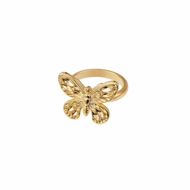 Orelia Metal Butterfly ring guld sommerfugl
