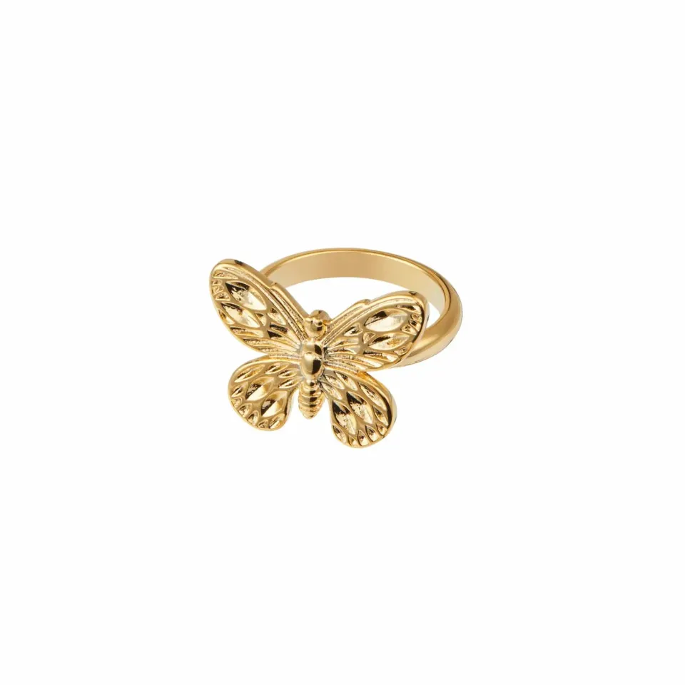 Orelia Metal Butterfly ring guld sommerfugl