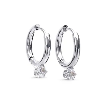 TIMI OF SWEDEN Oline øreringe hoops krystal 17 mm guld