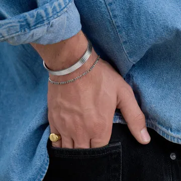 TIMI OF SWEDEN Hugo armbånd sølv 21 cm chunky