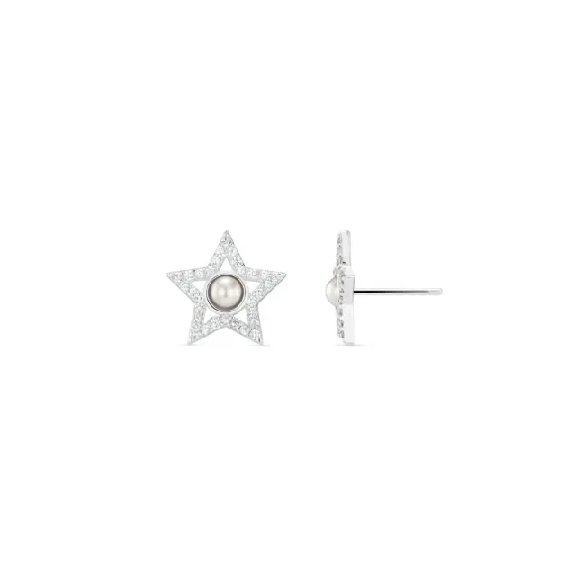 Orelia Crystal Star Stud øreringe sølv med perle
