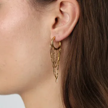TIMI OF SWEDEN Avel øreringe hoops kæde stål