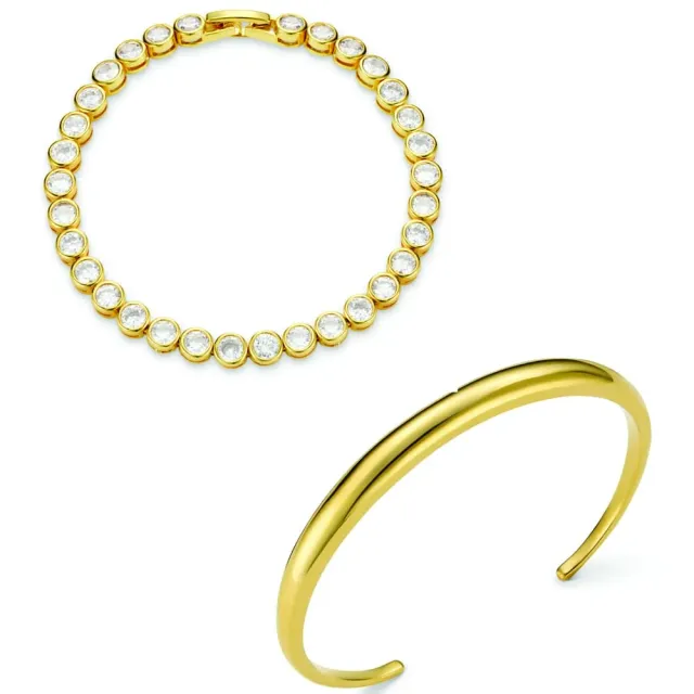 Orelia LUXE Tennis & Dome armbånd sæt forgyldt