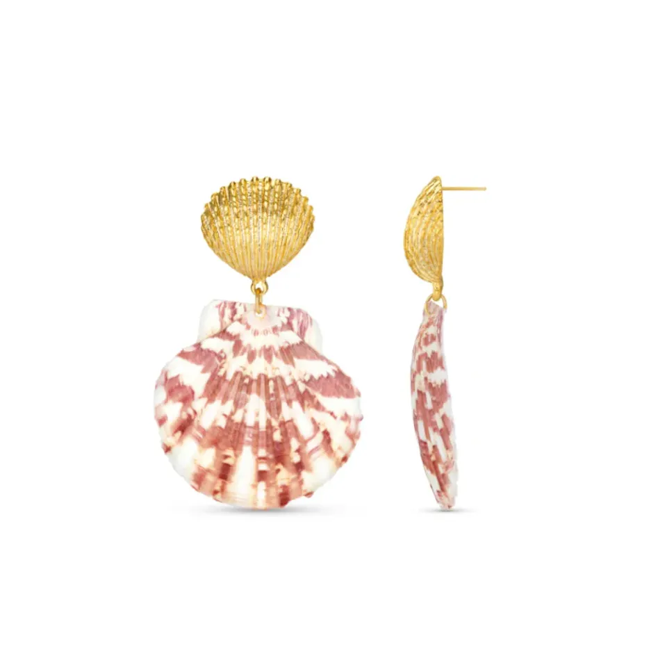 Orelia Statement Calico Shell øreringe guld med skjold