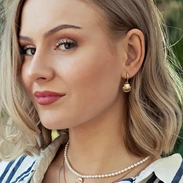 TIMI OF SWEDEN Mermaid Shell hoop øreringe forgyldt