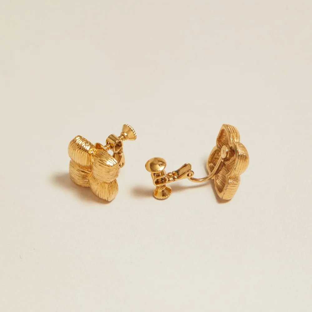 Orelia Vintage Textured Woven øreringe clip-on guld