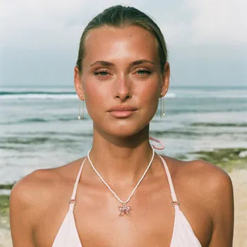 Timi of Sweden Lucia perle øreringe kæde 65 mm